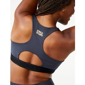 Love & Sports Pippa Sports Bra Gray With Gold Writing Women's Sz 20 XXL NWT